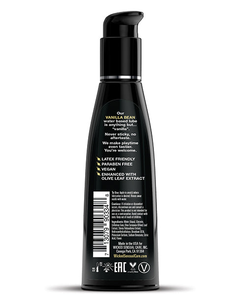 Wicked Sensual Care Aqua Lubricante a Base de Agua - Vaina de Vainilla 4 oz