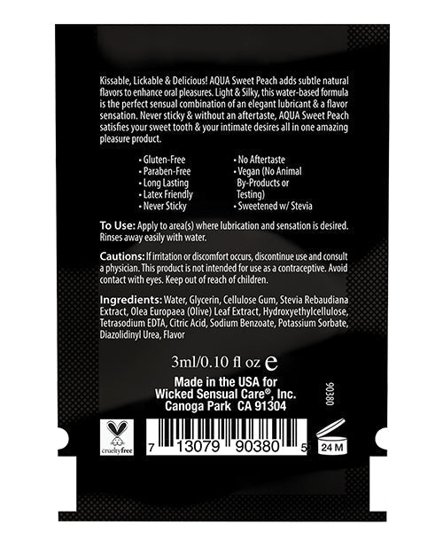 Wicked Sensual Care Lubricante a base de agua - 0.1 oz Melocotón Dulce
