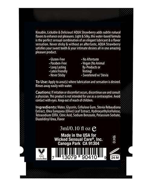 Lubricante a base de agua Wicked Sensual Care - Fresa .1 oz