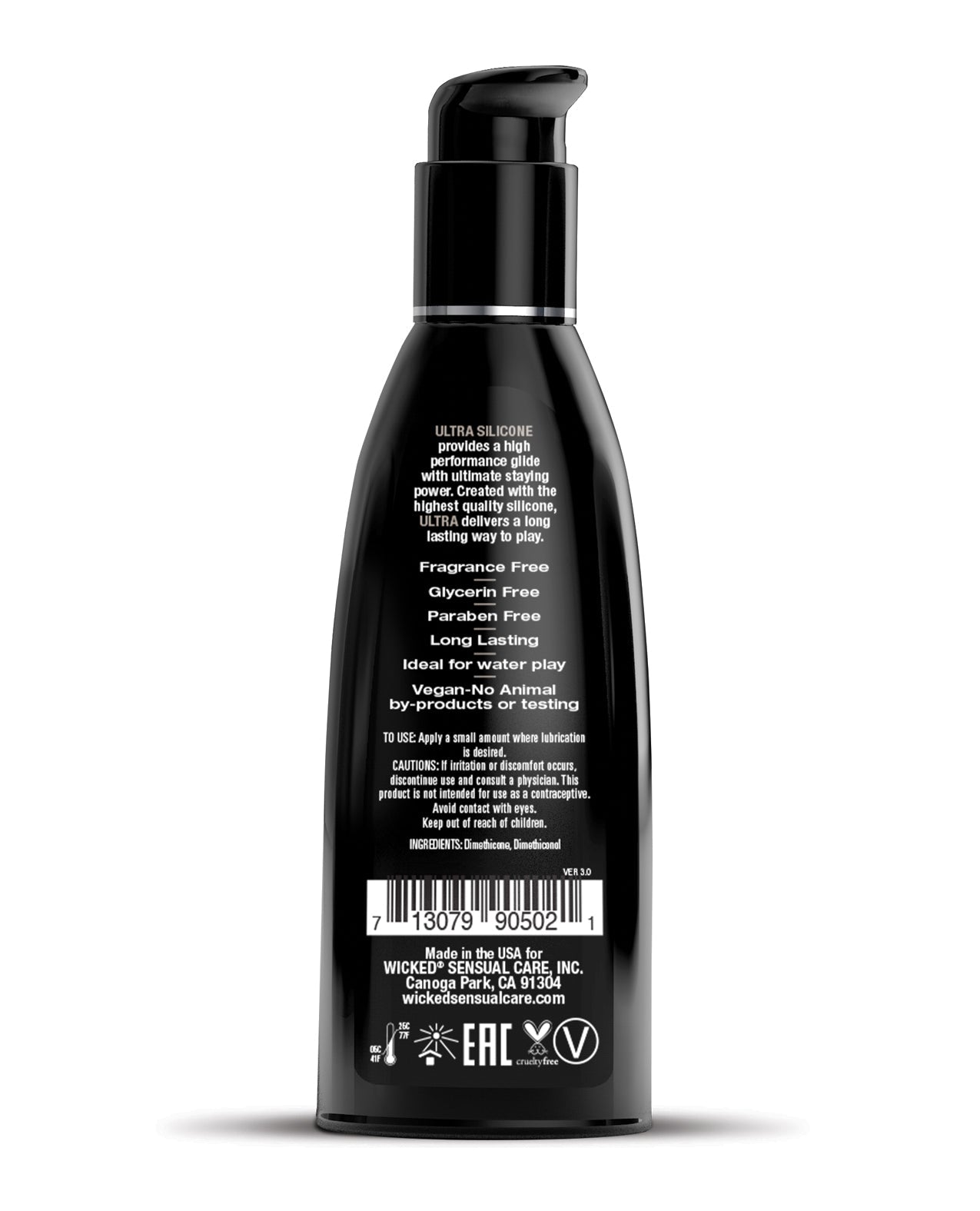 Lubrifiant à base de silicone ultra Wicked Sensual Care – 59 ml, sans parfum