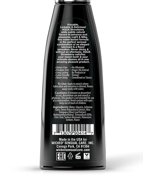 Wicked Sensual Care Aqua Lubricante a base de agua - 4 oz Fresa