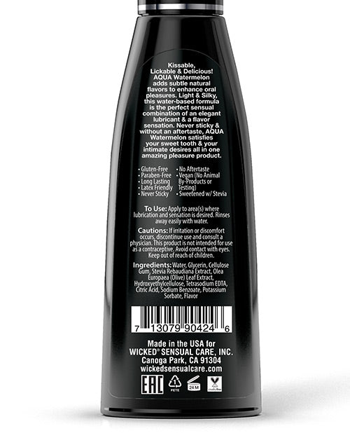 Lubricante a base de agua Wicked Sensual Care Aqua - 4 oz Sandía
