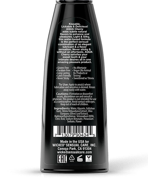 Lubrifiant Wicked Sensual Care Aqua à base d'eau - Cerise 4 oz