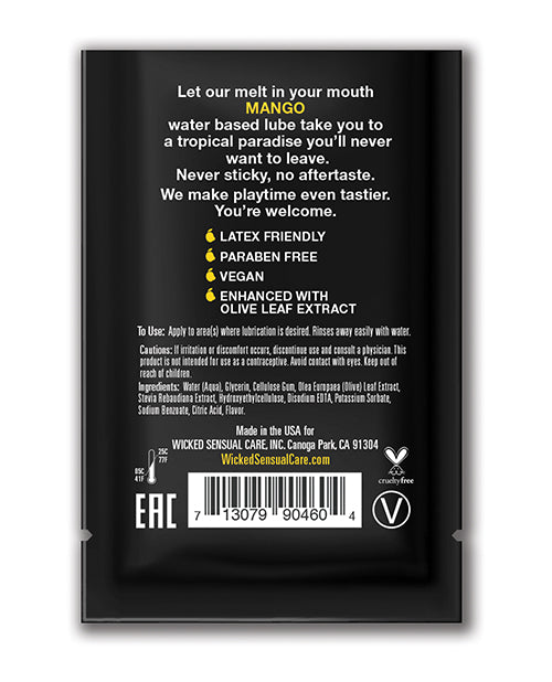 Lubricante Íntimo de Agua Wicked Sensual Care - .1 oz Mango