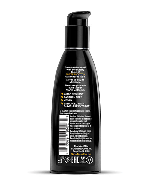 Wicked Sensual Care Aqua Lubricante a base de agua – 2 oz Butterscotch
