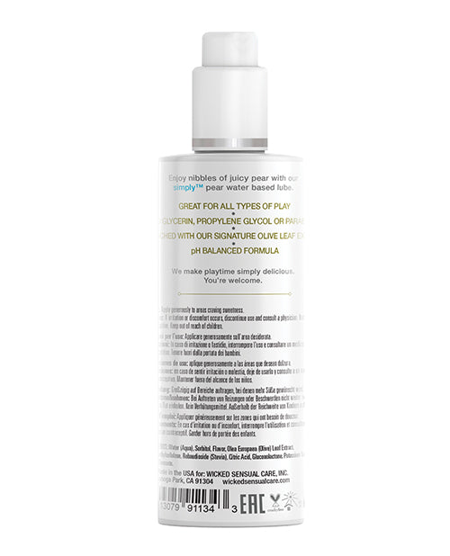 Wicked Sensual Care Lubricante simplemente a base de agua - Pera de 4 oz