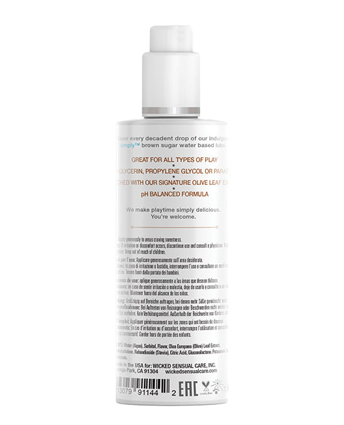 Wicked Sensual Care Simply Lubricante a base de agua - 4 oz Azúcar moreno