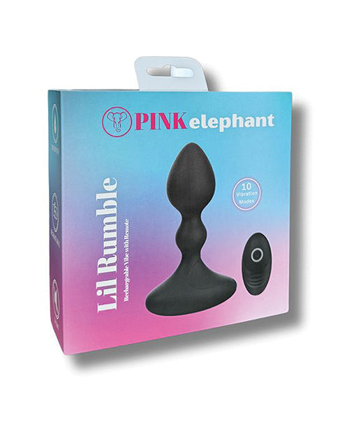 Vibromasseur rechargeable Pink Elephant Lil Rumble avec télécommande - Noir