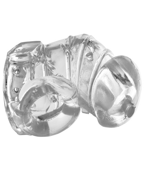 Master Series Détention 2.0 Cage de chasteté restrictive avec picots – Transparent