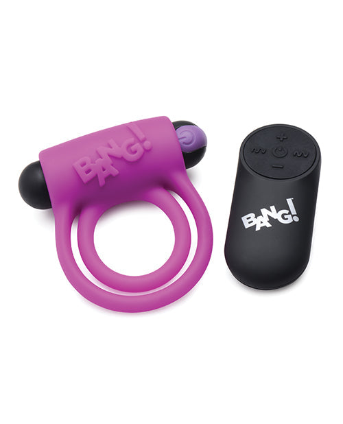 ¡Bum! Anillo vibrador para pene y bala con control remoto - Morado