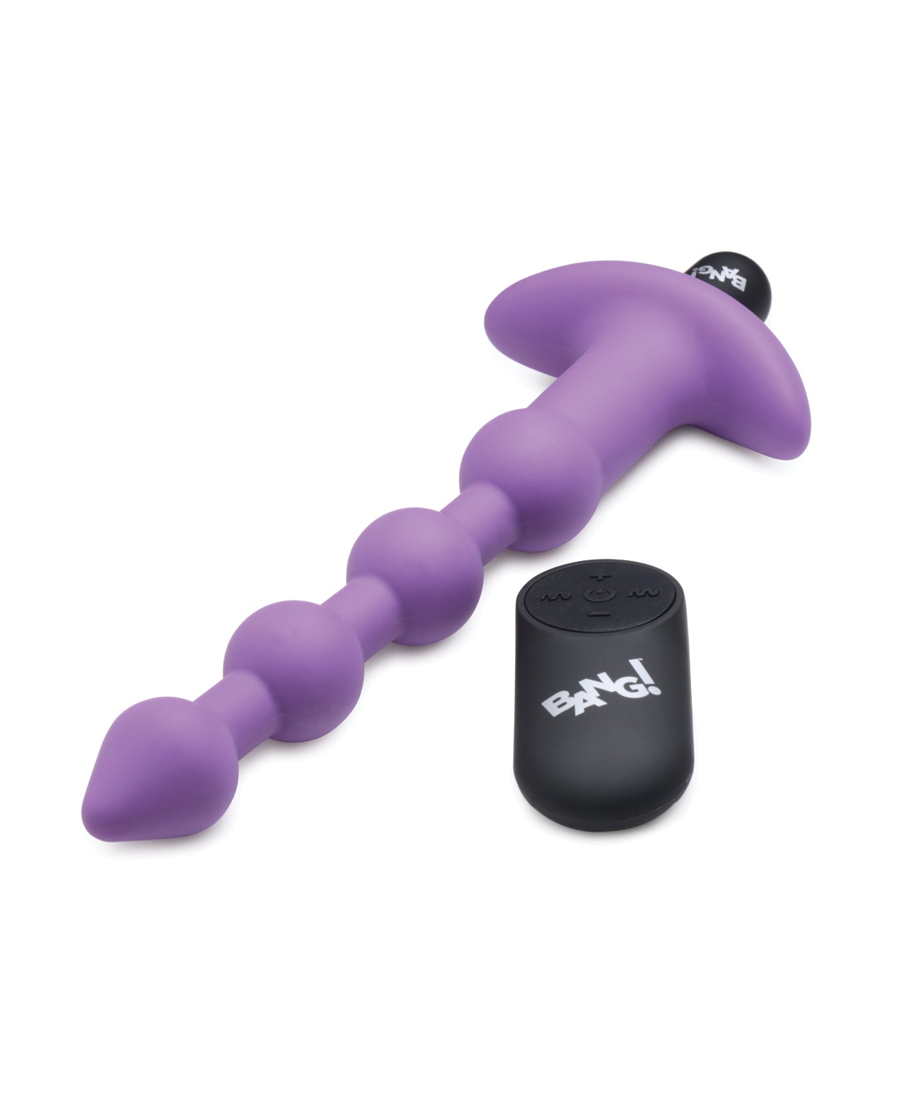 ¡Bang! Perlas anales de silicona vibratorias 28X con control remoto - Morado