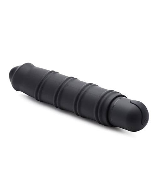 Vibrador peneano Bang | Bala XL y funda de dildo de silicona en espiral | Dildo grande negro texturizado e impermeable