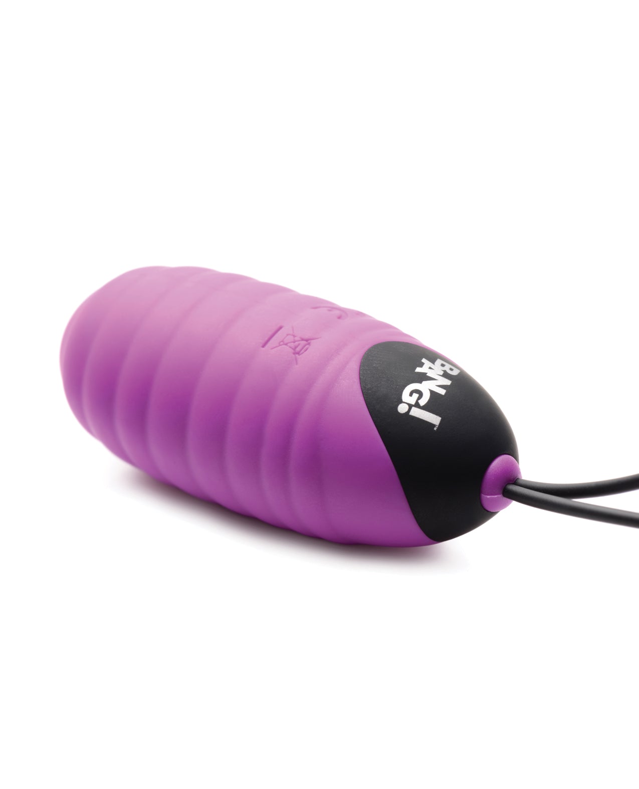 ¡Bang! Huevo de silicona acanalado 28X con control remoto - Morado