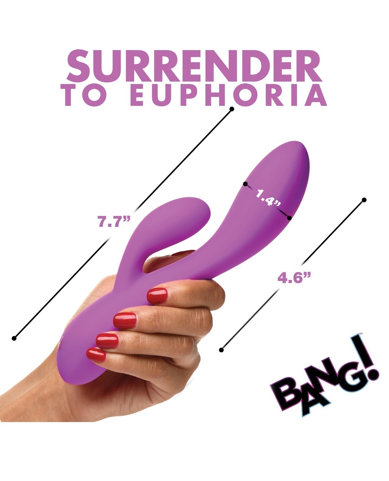 Bang! Lapin vibrant en silicone flexible 10 vitesses - Violet