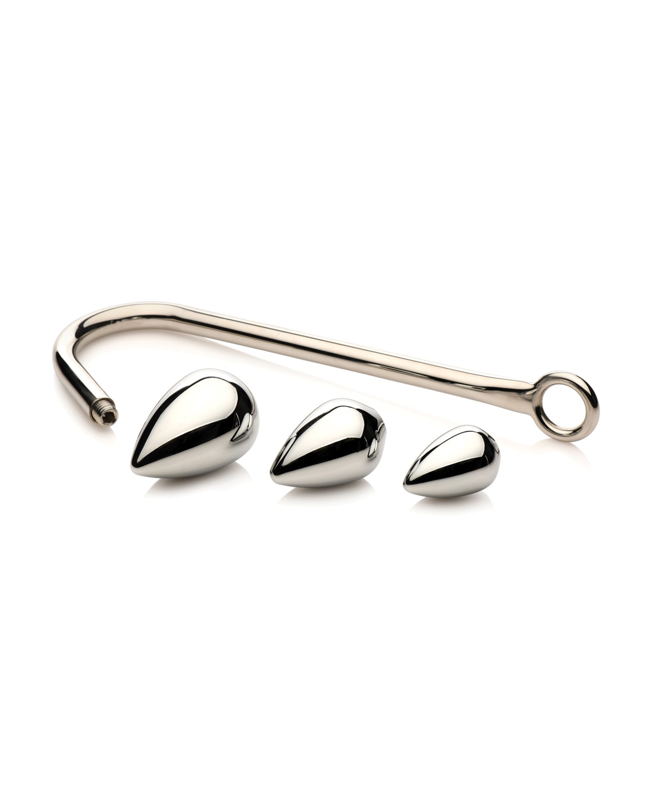 Master Series Anal Hook Trainer avec 3 plugs - Argent