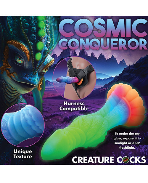 Pénis artificiel réaliste Créature | Pénis artificiel phosphorescent galactique à ventouse