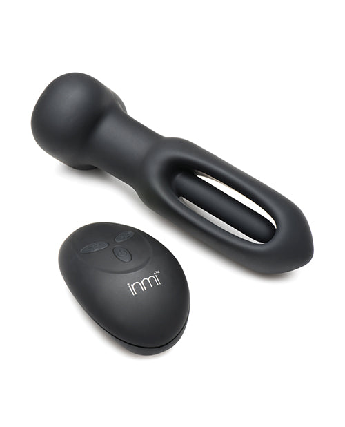 Inmi Bum Flick Flicking & Vibrating Silicone Butt Plug avec télécommande - Noir