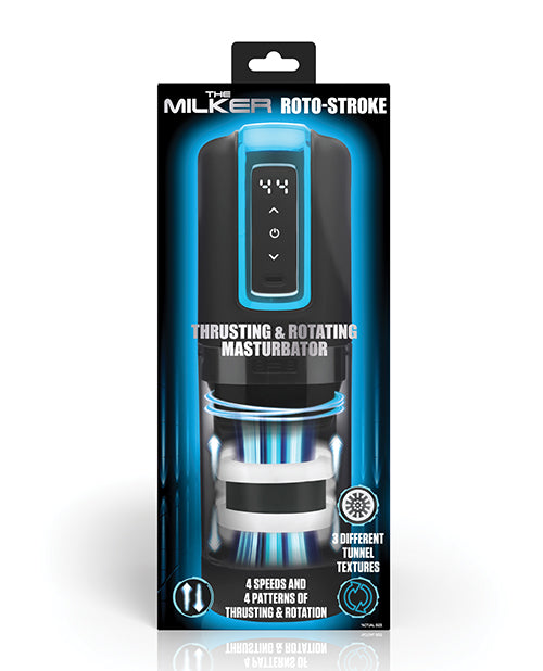 Masturbador rotatorio y de empuje Roto-Stroke Milker - Negro