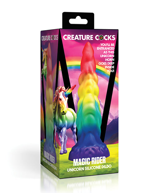 Dildo grande de criatura | Dildo de silicona de unicornio | Dildo de ventosa arcoíris