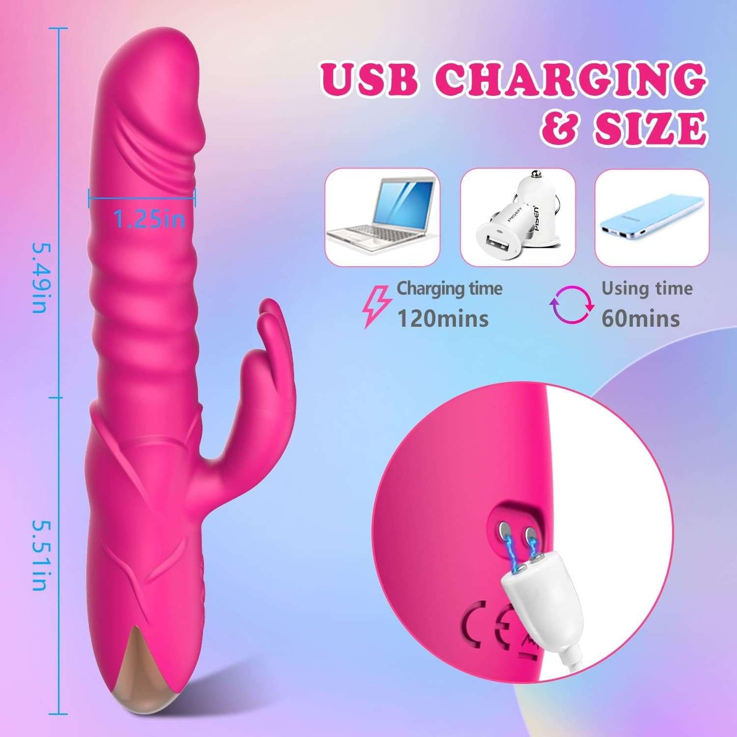 Vibrador de empuje de conejo 3 en 1 PrimeRose