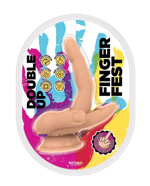 Doigt de Fête Double Dildo - Couleur Chair