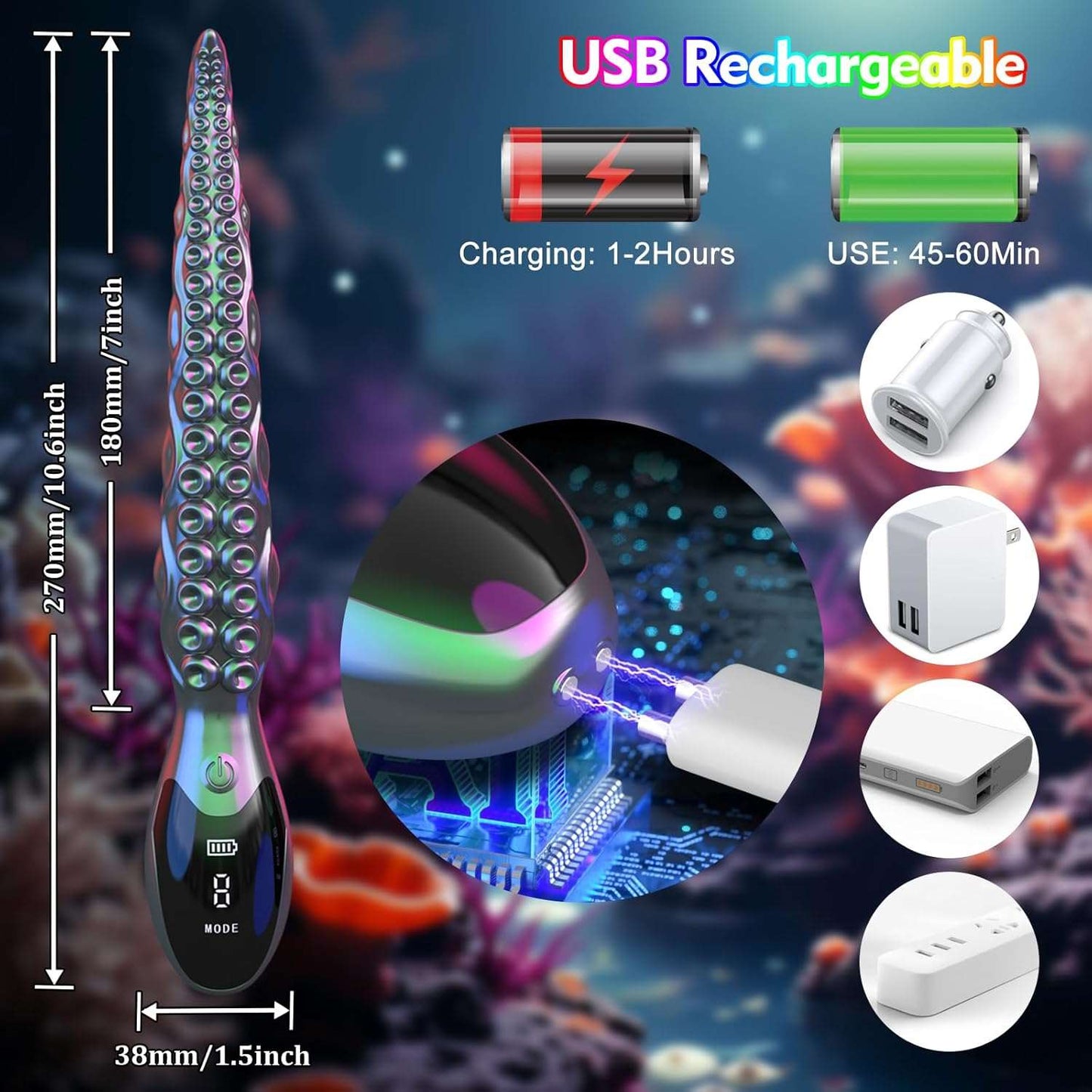OctoVibe Tentacle Vibrating Dildo – 9 Modes