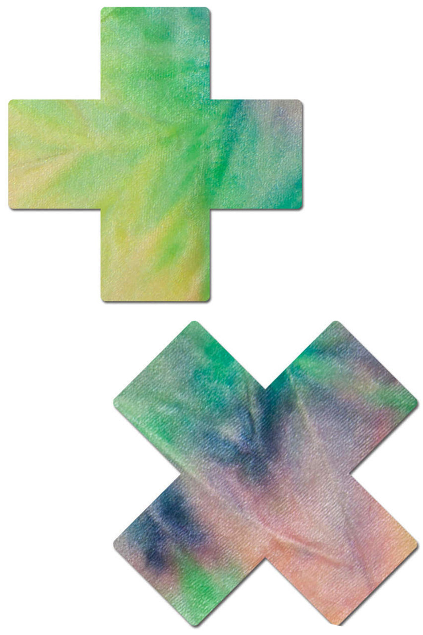Pastel Tie-Dye Rainbow Cross Pasties