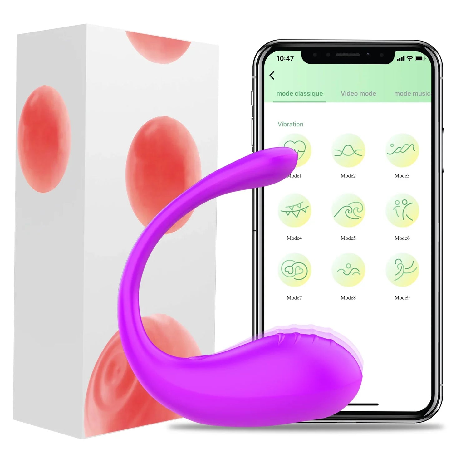 Vibrador de huevo portátil SyncWave con control por aplicación