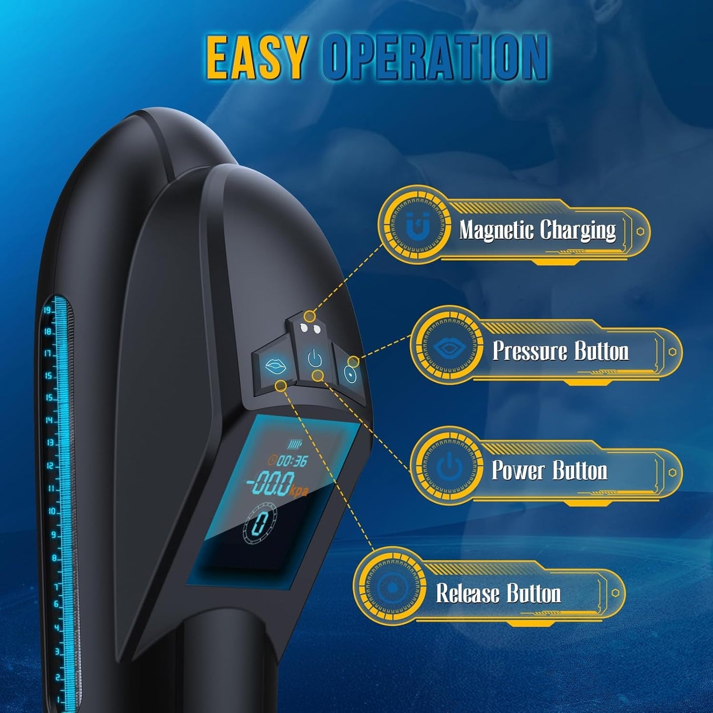 Bomba para pene AquaPulse 9 modos Entrenador resistente al agua