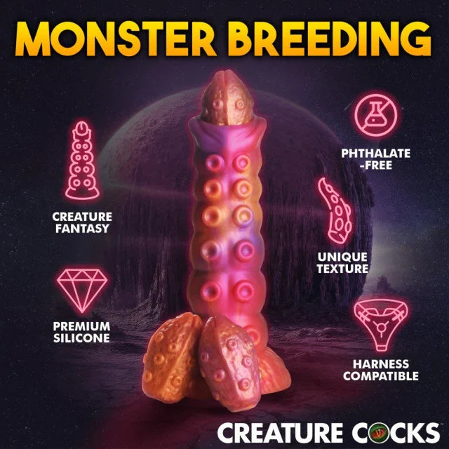 Dildo de silicona de ovipositor ninfoide para coños de criatura