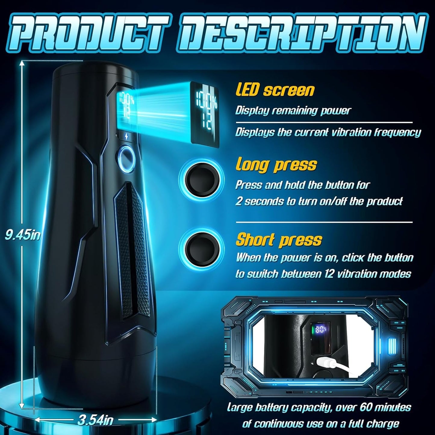 VortexVault Pussy de Bolsillo Realista con 12 Modos de Vibración