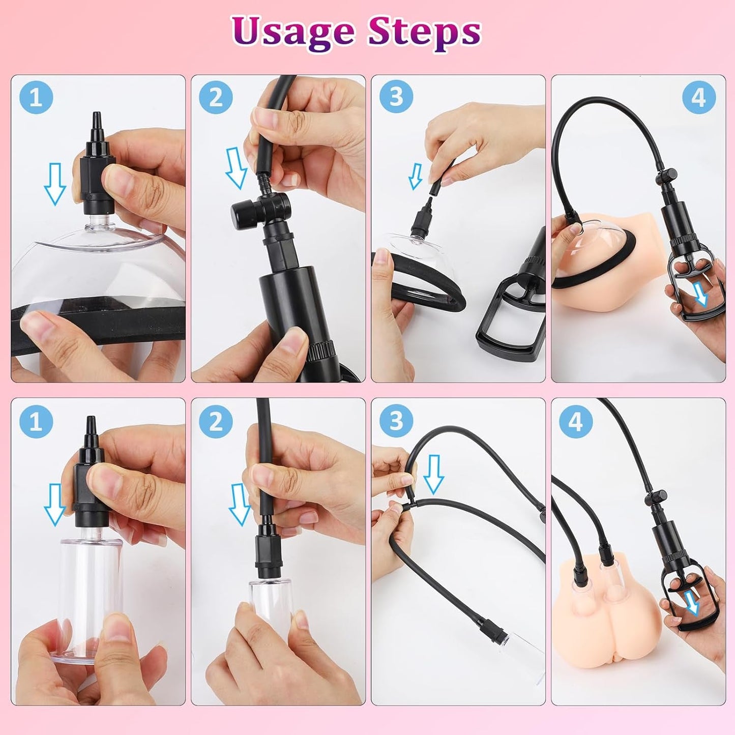 SuctionBloom Pussy Pump & Nipple Suction Kit 4 Cups