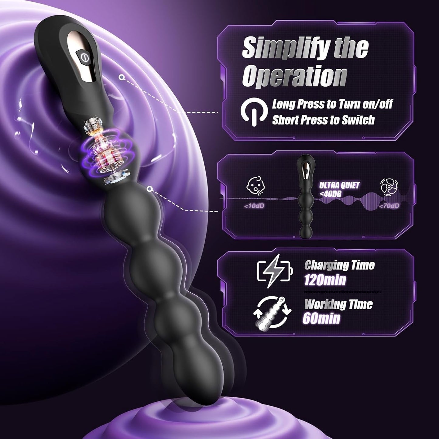 Plug anal vibrant BeadRush XL