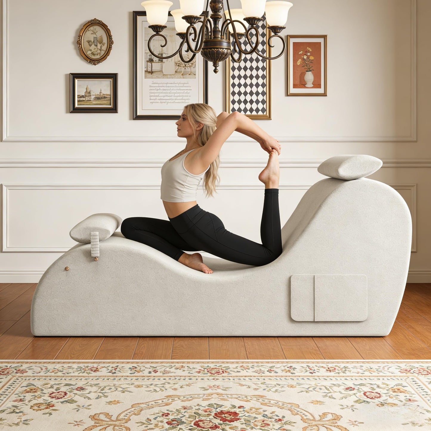 Chaise longue sexual ergonómica curvada premium beige