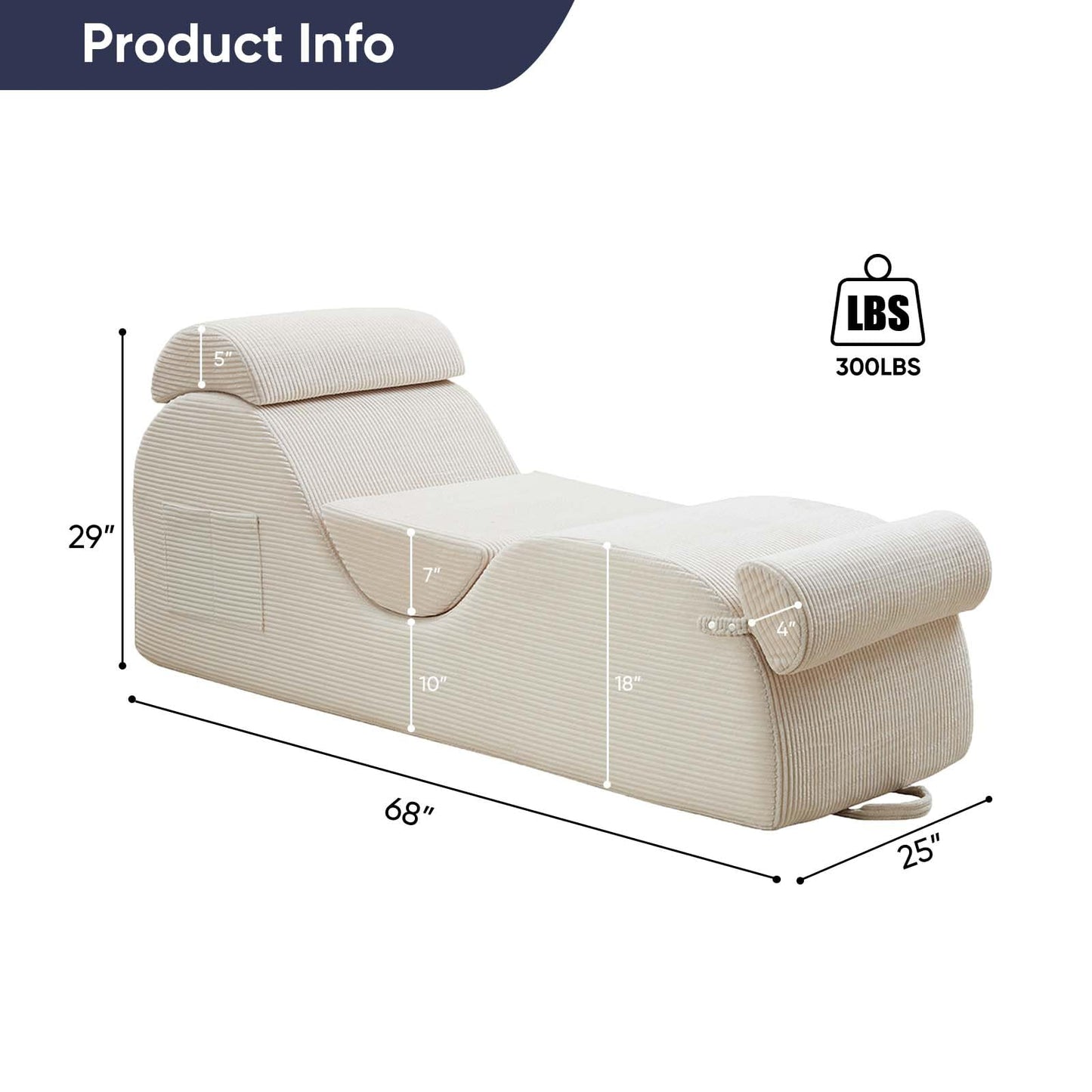 Sillón íntimo de pana ancha color beige