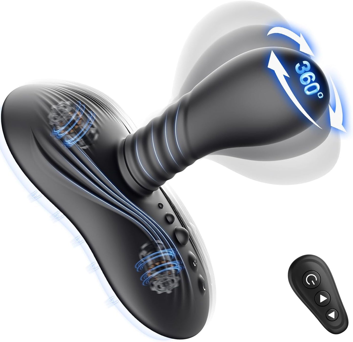 RotyX Masajeador de próstata Vibrador giratorio con enchufe de empuje