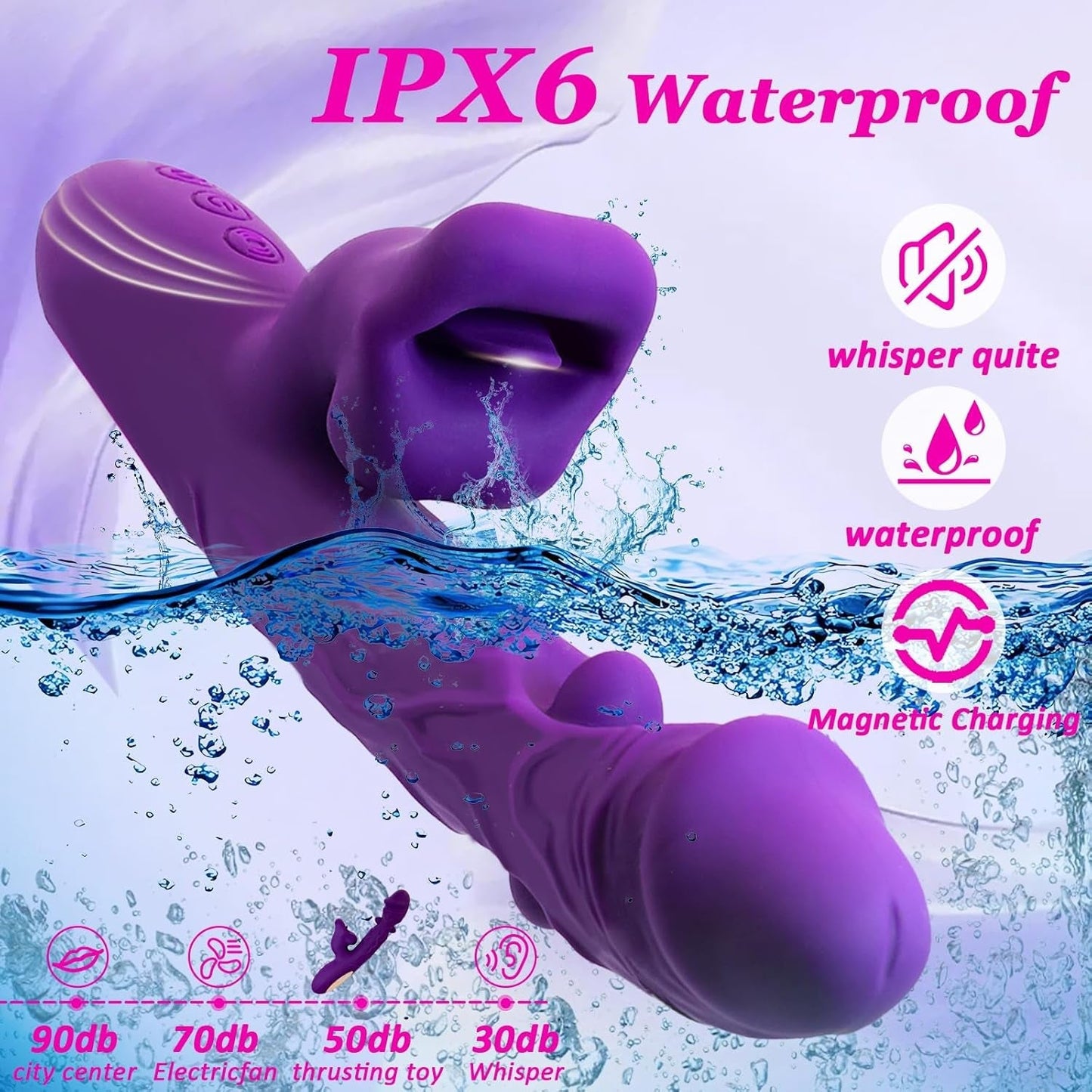 Vibrador dildo de conejo BiteBloom para golpear y lamer