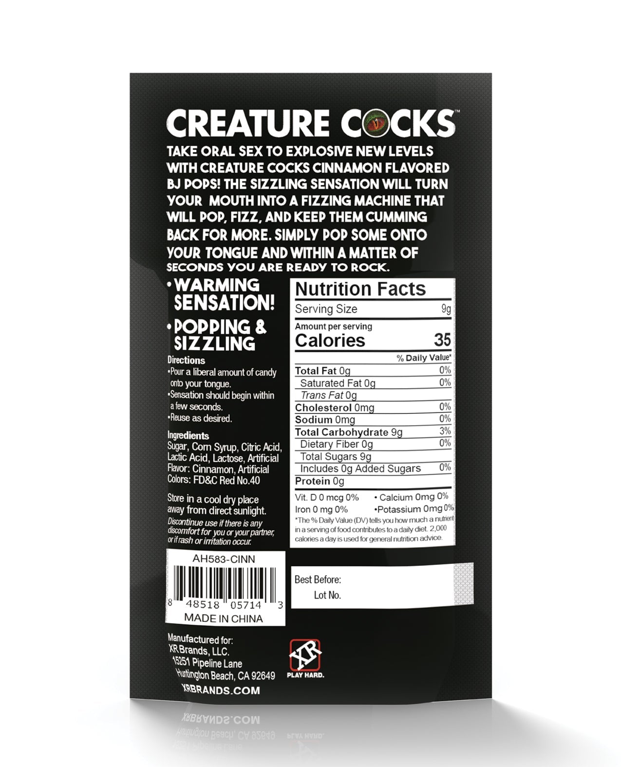 Caramelos para sexo oral "Creature Cocks BJ Pops" que calientan