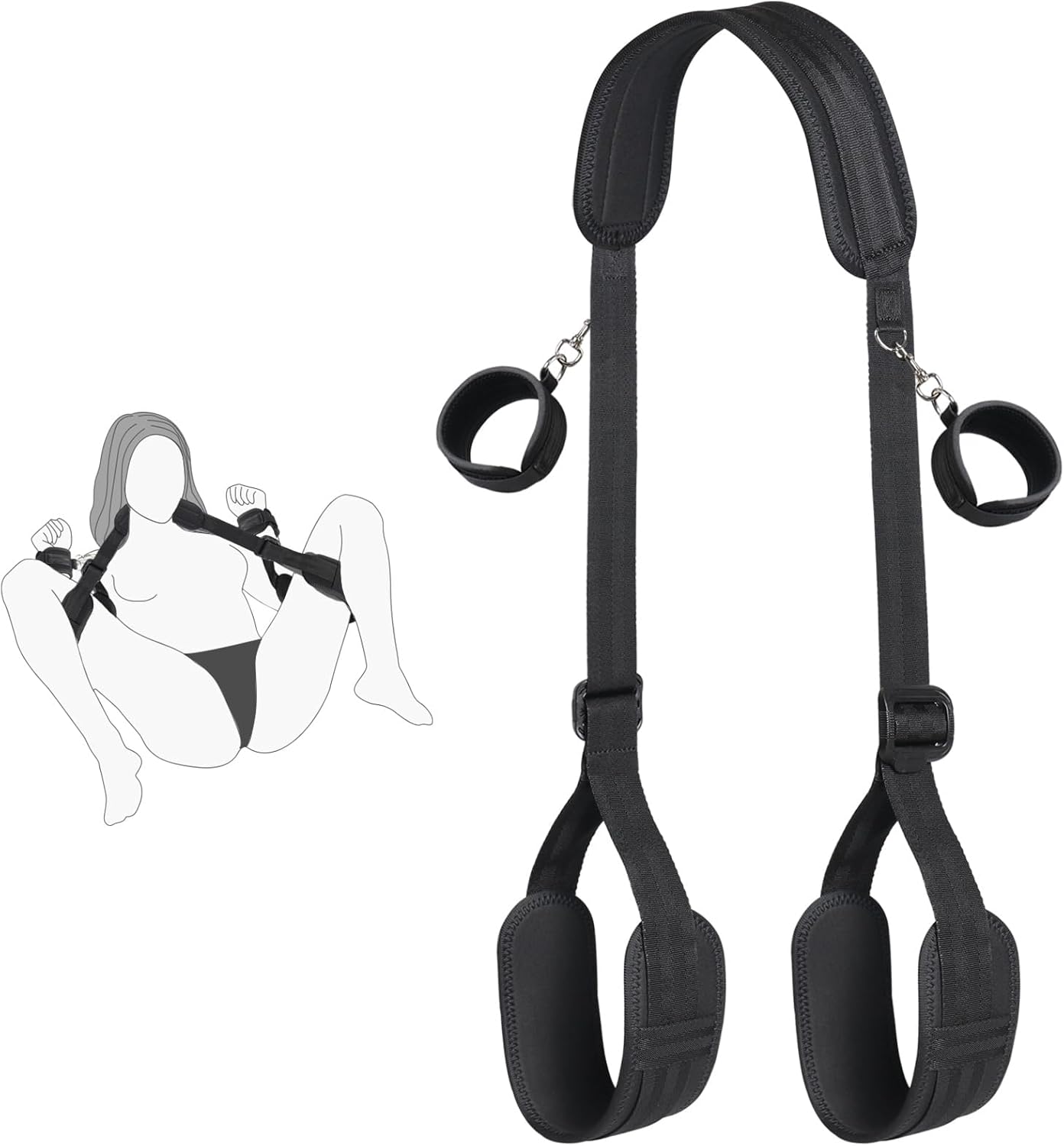 Correas ajustables de sujeción BDSM BoundFlex con puños acolchados