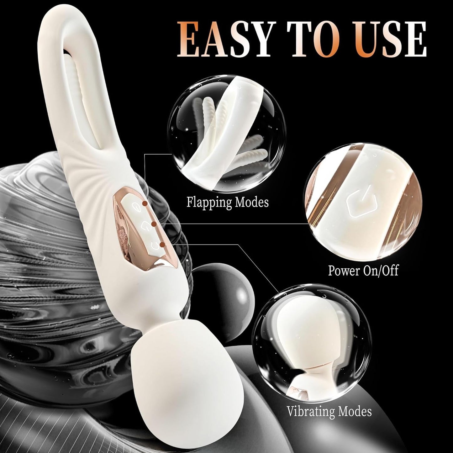 FlexWand Dual-Ended Flexible Wand Vibrator 10 Flapping 7 Modes