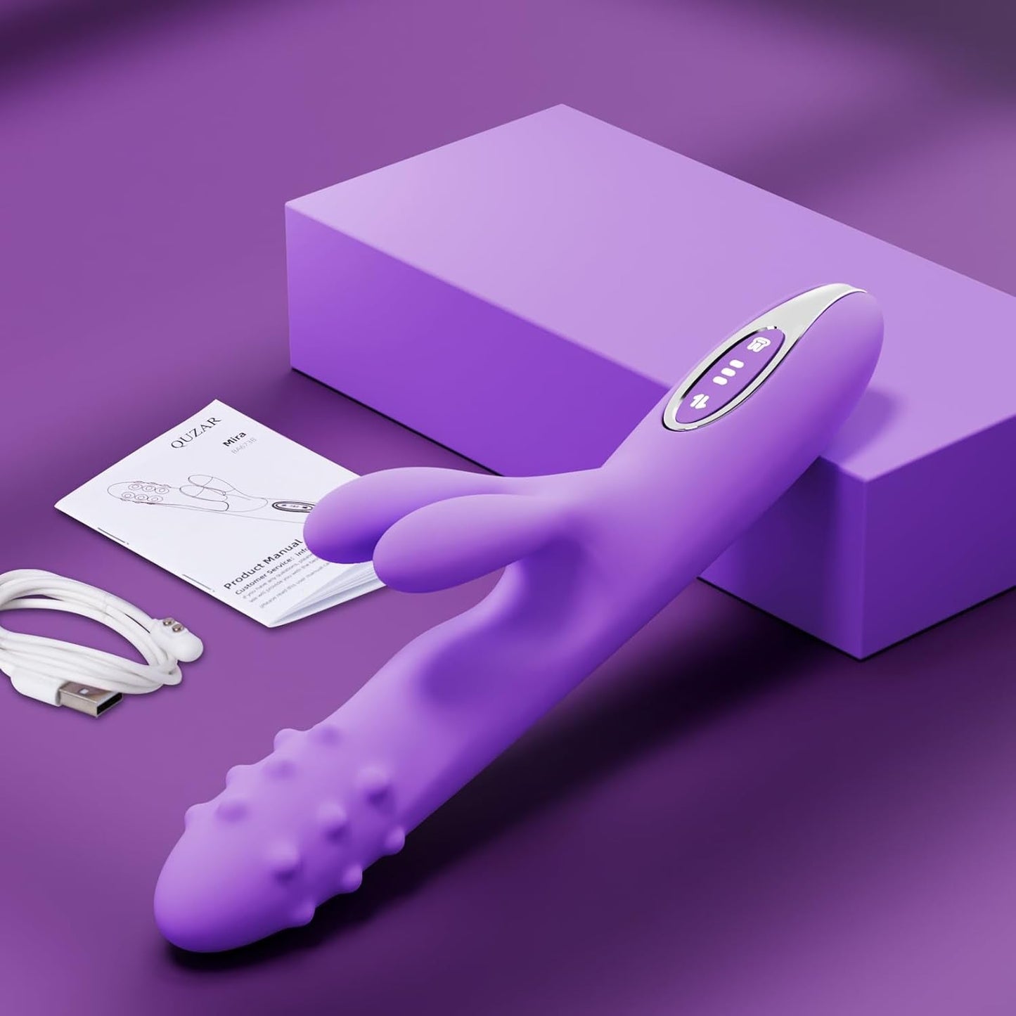 OrbitBead 360° Beads Thrusting Rabbit Vibrator 10 Modes Silicone