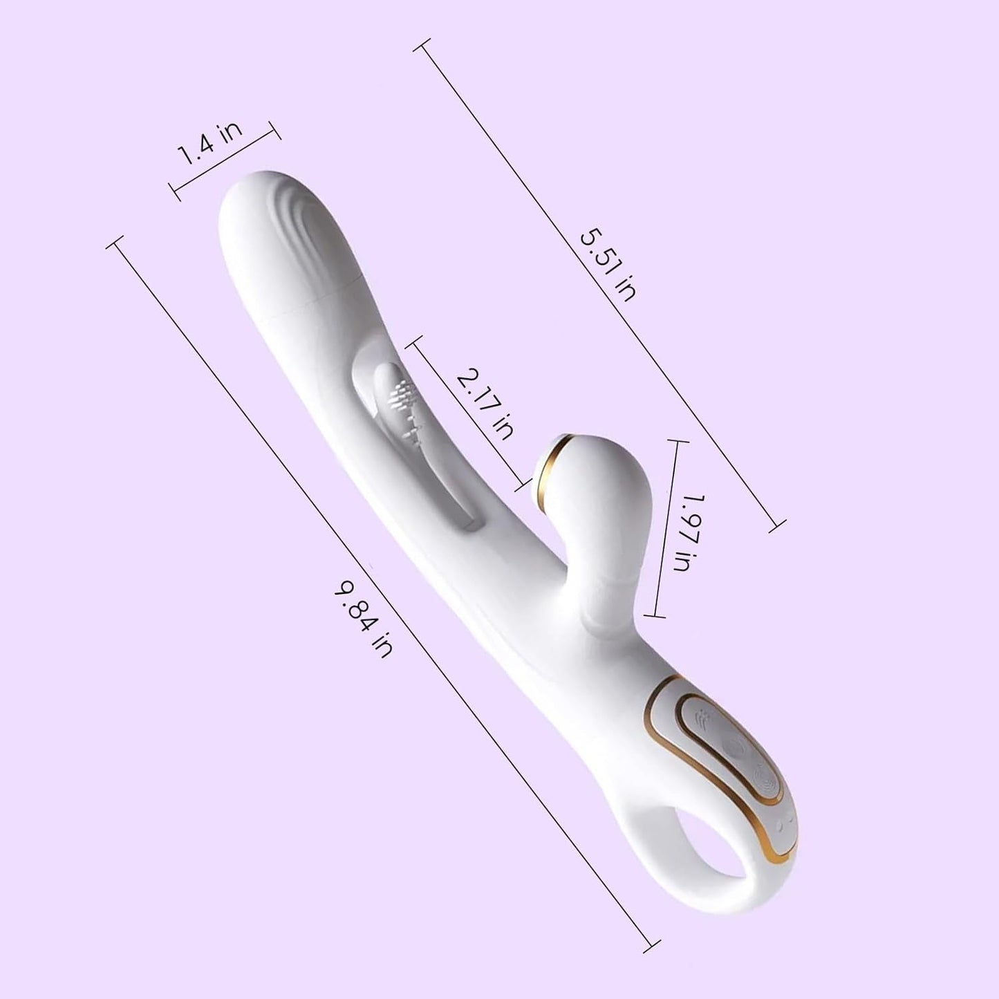 Vibrador de conejo IvoryPulse con succión y 3 modos de aleteo