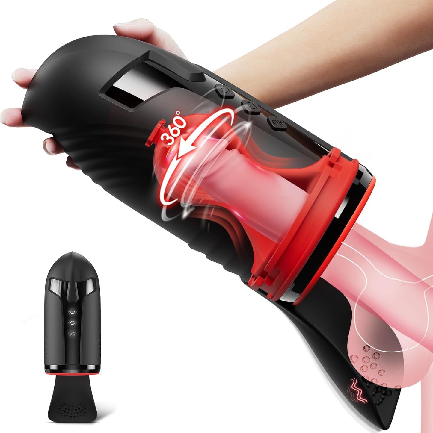 TitanFlow Stroker Masculino 4 en 1 con Bomba de Entrenamiento de 10 Modos