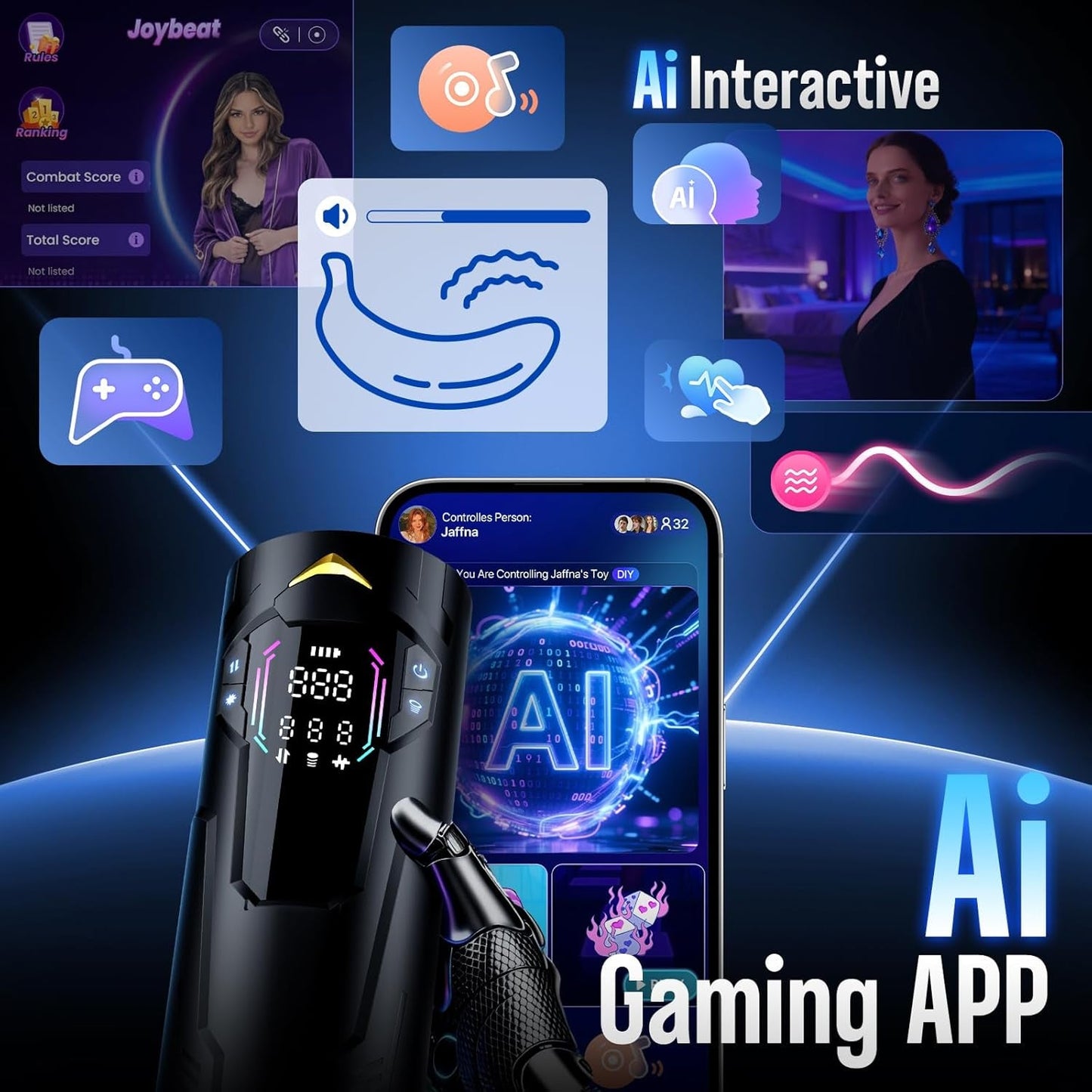 MaxionX AI Masturbador Masculino Empuje Succión LCD App