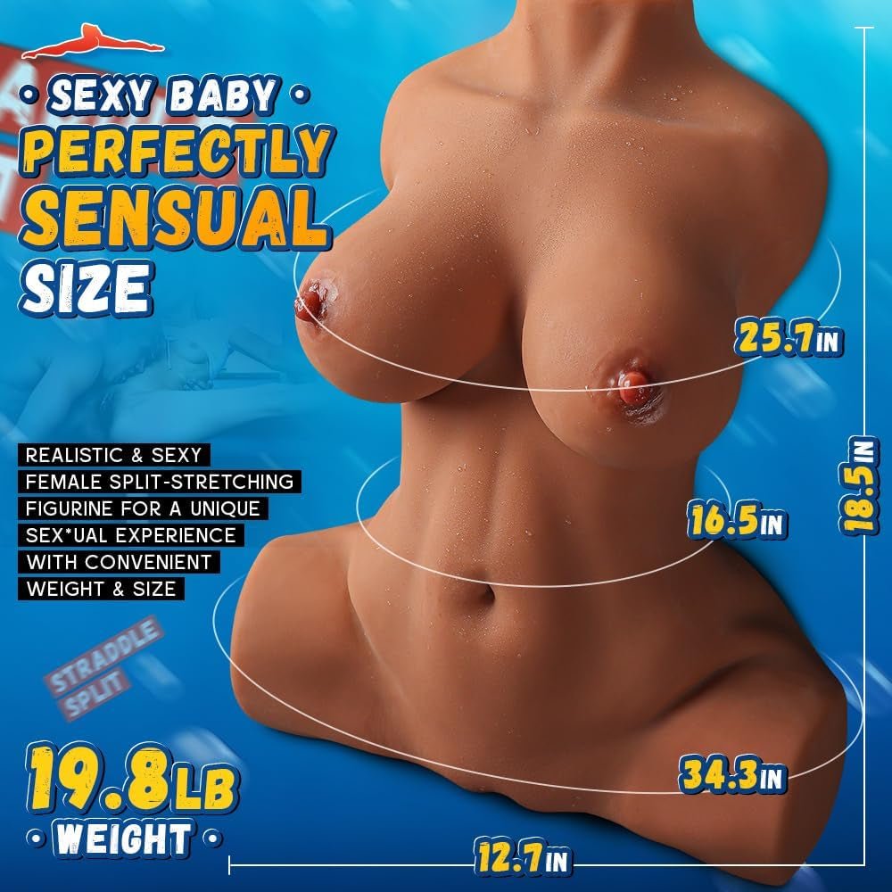 Muñeca sexual realista de torso GoldenForm 19.8LB