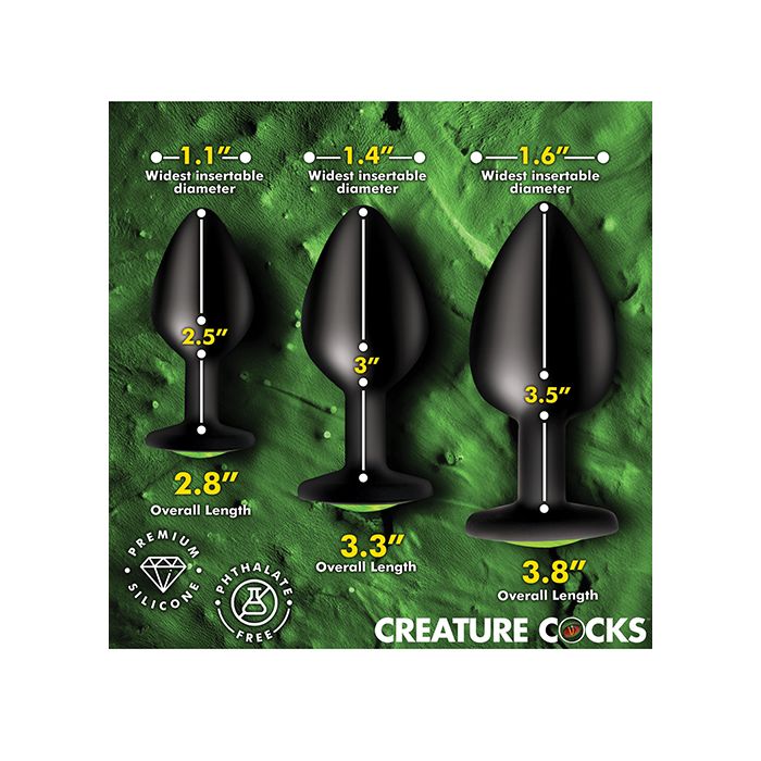 Juego de dilatadores anales de silicona "Ojos Verdes" Creature Cocks