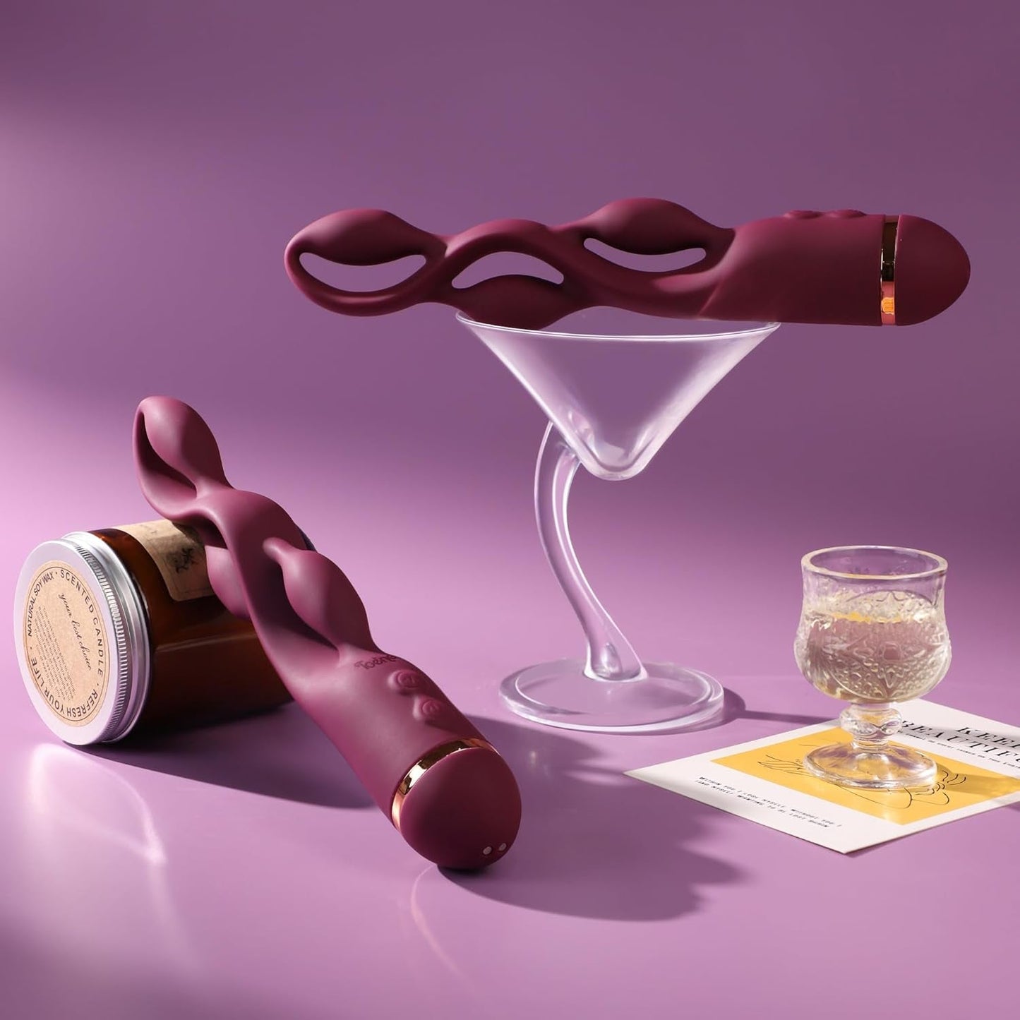 Vibrador TriCurve de triple estimulación con varita para punto G y 10 modos