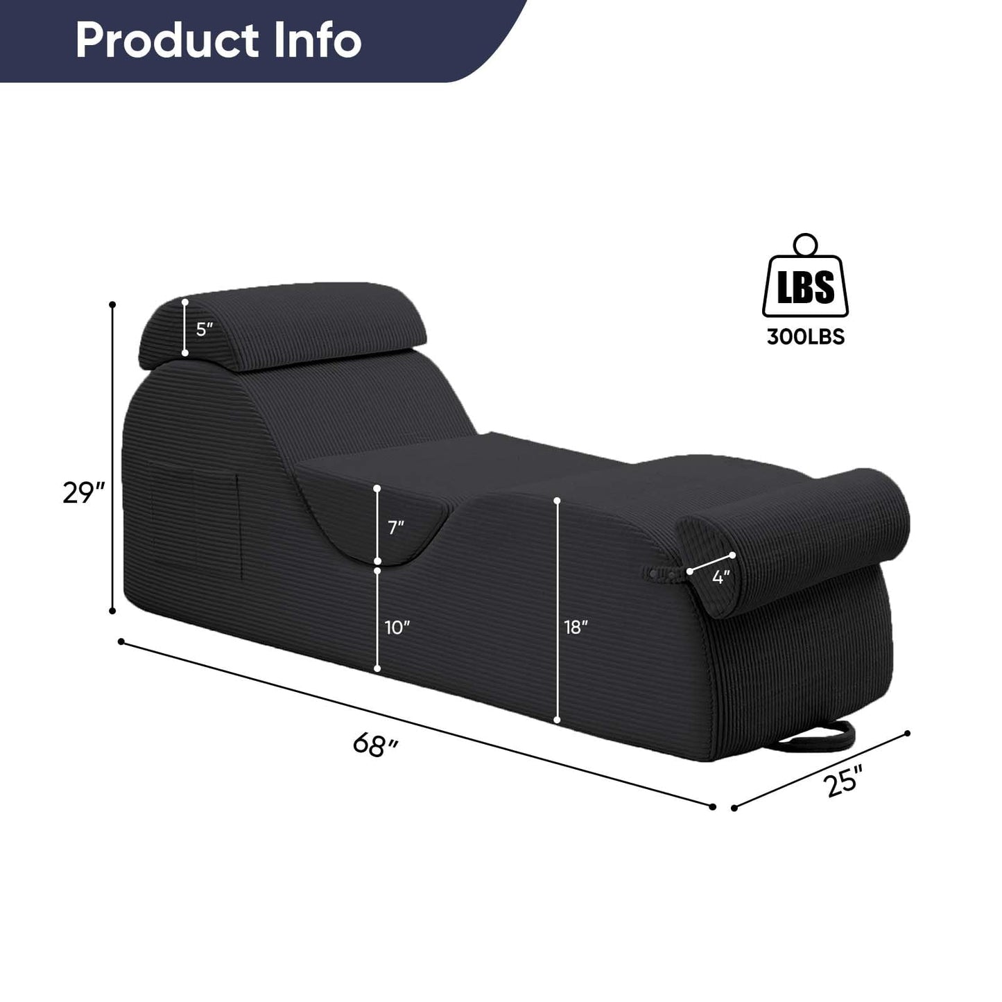 Sillón íntimo de pana ancha gris oscuro