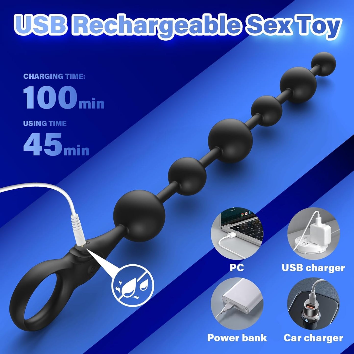 DeepSpiral Perlas Anales Vibratorias de 3 Motores