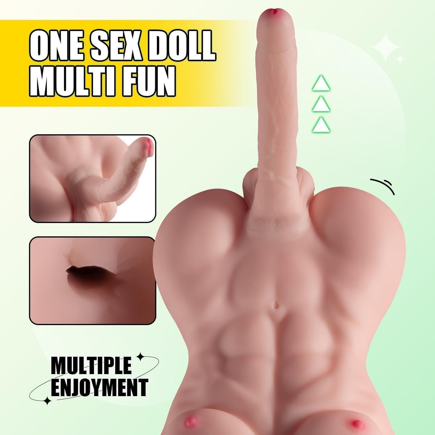 Torse de poupée sexuelle IronVex 19 lb pour homme avec gode TPE